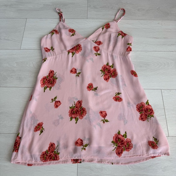 Reformation Dresses & Skirts - Reformation Lumina Dress Adjustable Spaghetti Straps Pink Floral Lrg